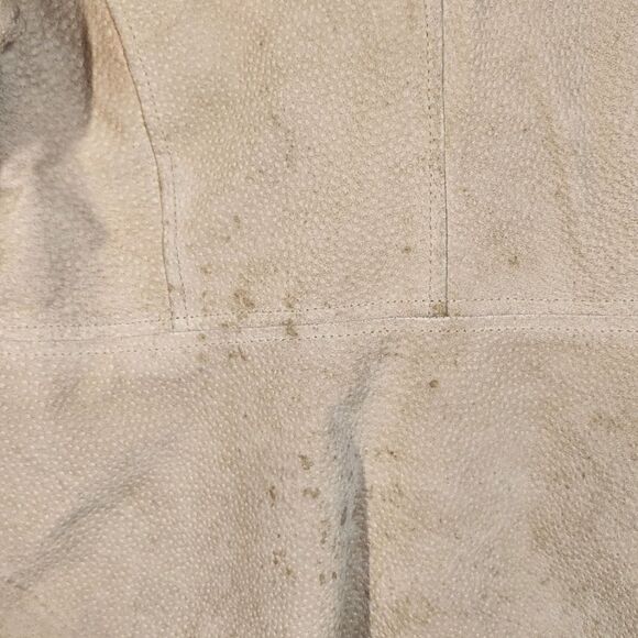 Vintage Leather Jacket Suede Tan BOHO Chunky Slouchy Grunge Pockets Distressed M - Picture 8 of 13